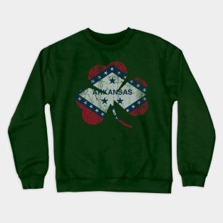 Arkansas Flag Irish Shamrock St Patrick's Day Crewneck Sweatshirt